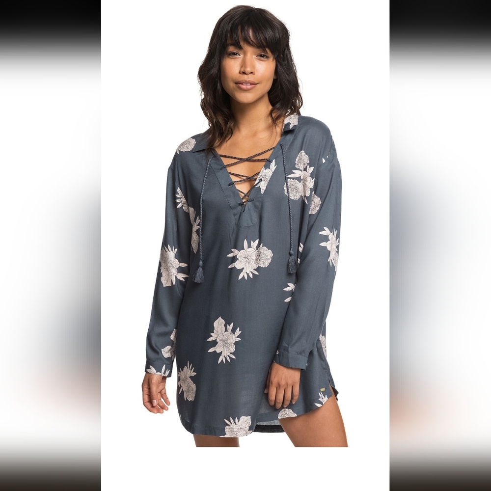 Roxy Charcoal Floral Mini Dress